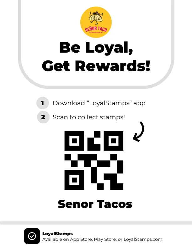 LoyalStamps Table Stand QR Code Template 8